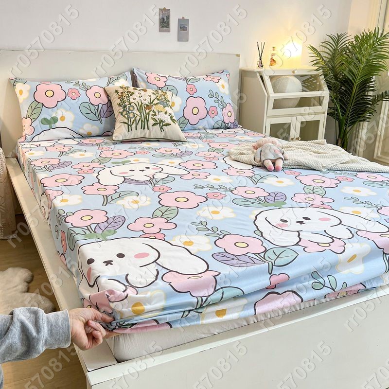 下殺可愛卡通兔子床笠單件床罩床套席夢思床墊防塵保護套床單全包rr0570815