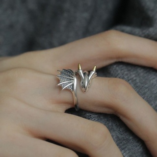 小飾品🔥925純銀小飛龍戒指女ins2023年新款小眾設計個性高級冷淡風食指戒