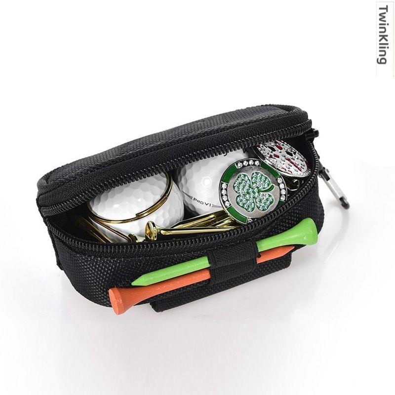高爾夫球包骷髏圖案小腰包可裝2個高爾夫球tee拉鏈扣高爾夫球袋
