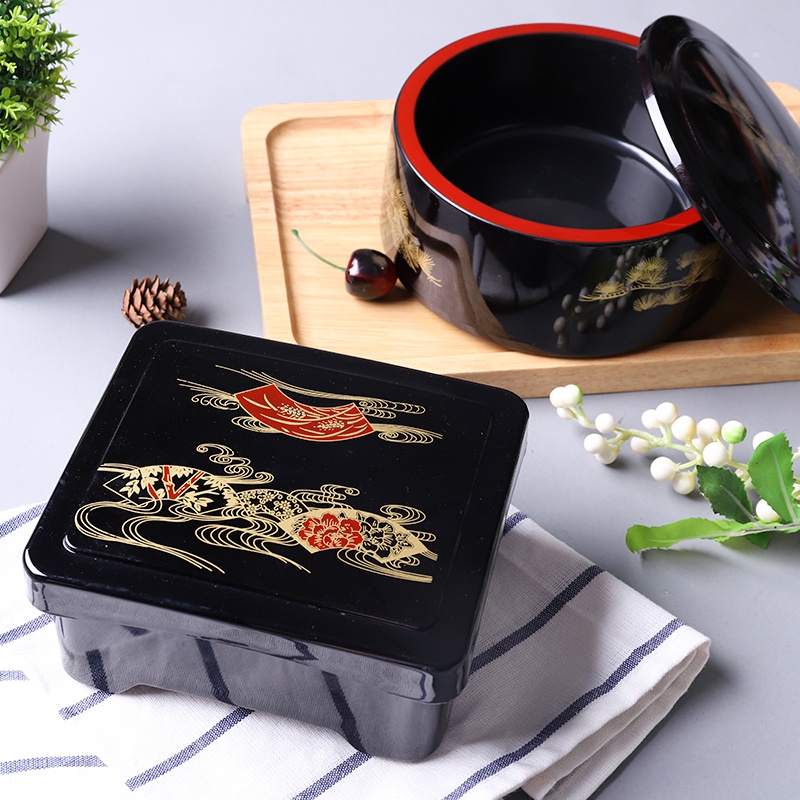 “陶色之家”日式鰻魚飯盒日本料理壽司盒上班族飯盒創意復古點心盒帶蓋食物盒.K8