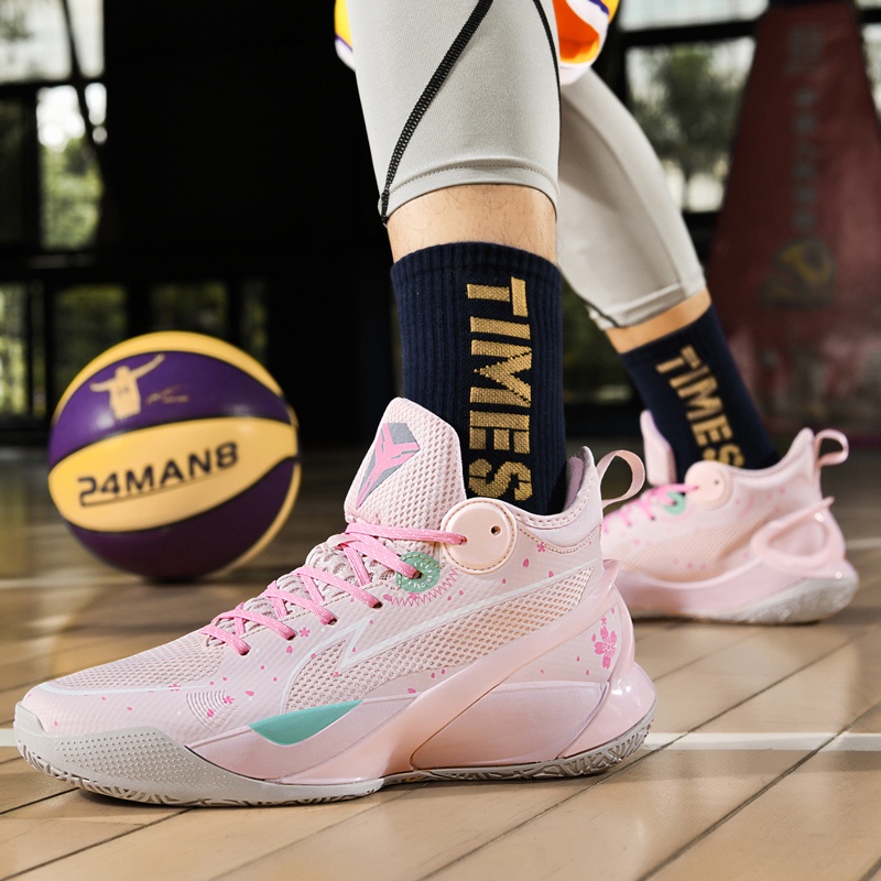 籃球鞋 櫻花粉色 實戰 男鞋 低幫 大兒童 女款 十代 V2 夏季 透氣 球鞋