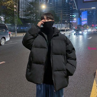 Syun 冬季加絨加厚麵包服 情侶同款羽絨服 休閑百搭純色外套男 保暖外套