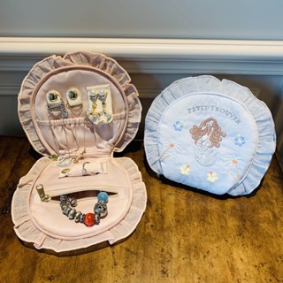 Petit Trouver 美人魚 刺繡 荷葉邊 首飾收納袋 旅行 便攜 海洋風 收納包