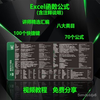 🔥臺灣熱賣🔥Excel函數公式快捷鍵標墊可愛粉色Office辦公WPS鍵盤墊電腦桌墊