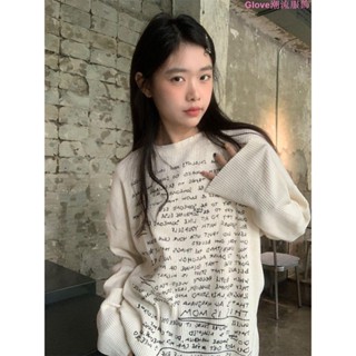 🌷臺灣出貨🌷字母長袖t恤女春季新款內搭打底衫設計感小眾早春chic秋冬上衣寬鬆 韓版 長版上衣女 秋季薄款上衣