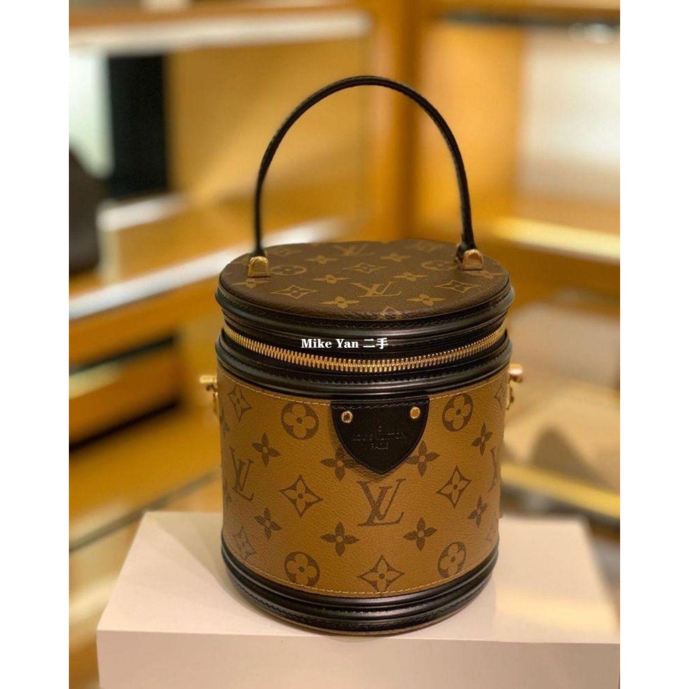 【二手99新】Louis Vuitton LV路易威登CANNES小圓桶手提水桶包老花 M43986