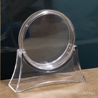 ✨臺灣熱賣 可開發票✨內徑45mm透明塑料盒硬幣錢幣圓盒紀念幣保護盒銀幣展示殻配底座 HGD5