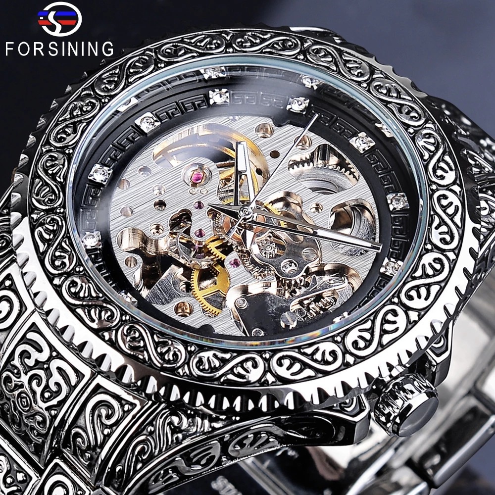 瑞士工藝Forsining全自動機械男表男士復古機械表商務休閒手錶生日禮物