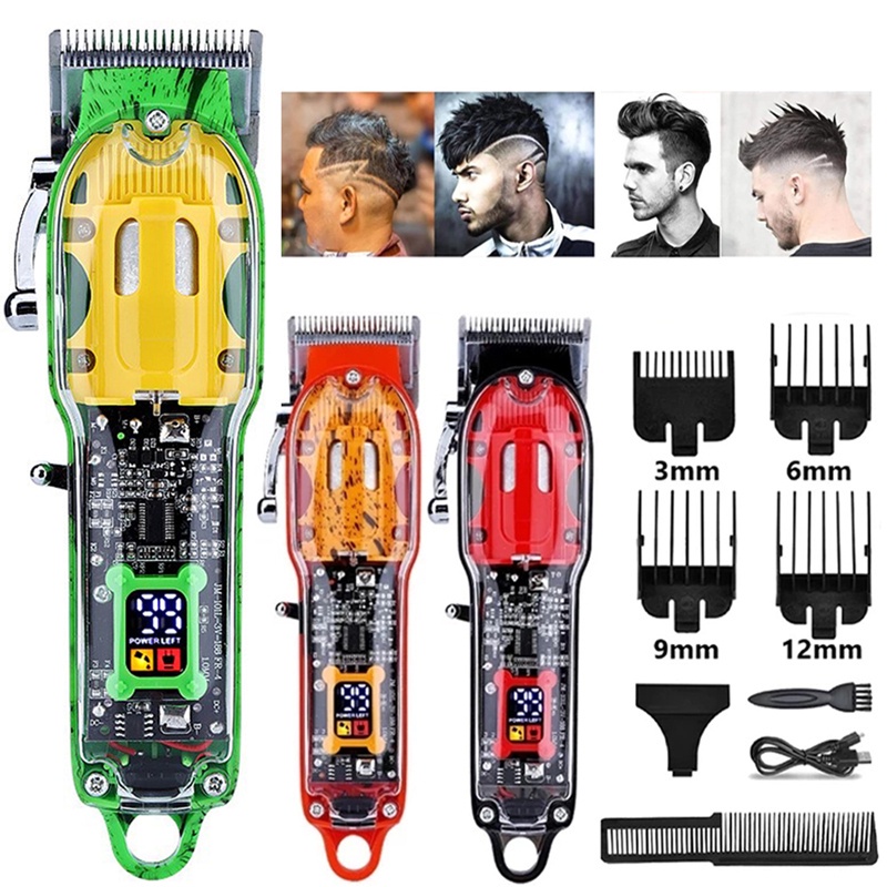 Electric Hair Clipper, Man USB Rechargeable Razor, LCD Digit