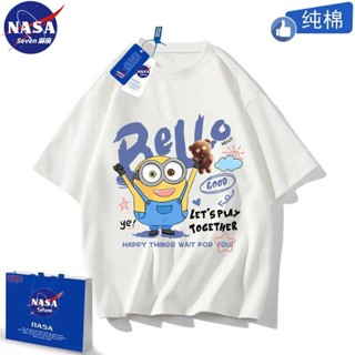 小小兵衣服 小小兵 週邊 NASA卡通小黃人短袖親子裝夏季純棉T恤透氣一傢三口母子裝中大童 Z9RX