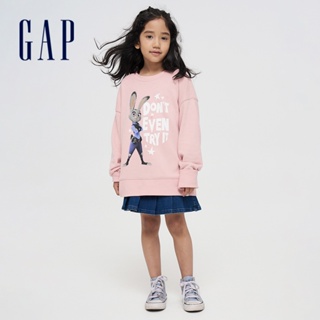 Gap 女童裝 牛仔百褶短裙-深藍色(810365)