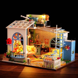 diy小屋手工製作迷你小房子別墅拼裝模型兒童創意生日禮物女玩具