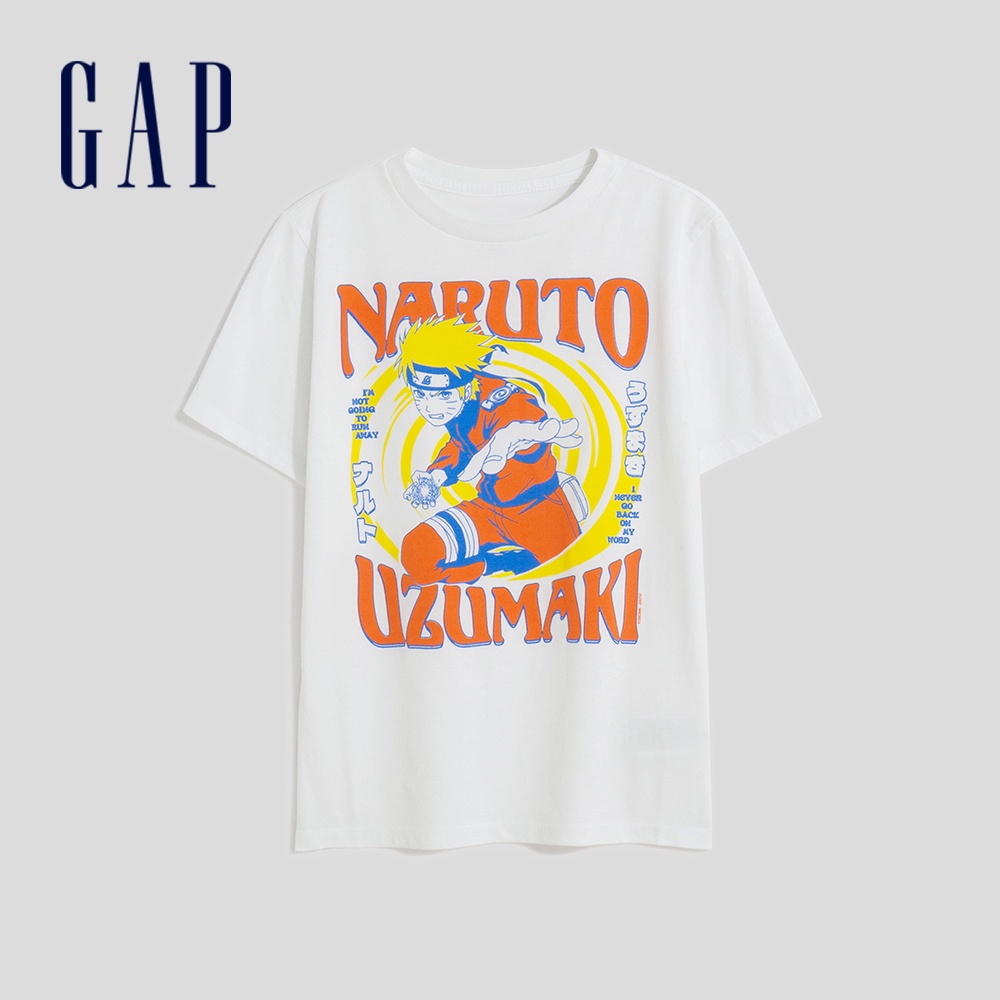 Gap 男童裝 Gap x Naruto火影忍者聯名 卡通印花短袖T恤-象牙白(591623)