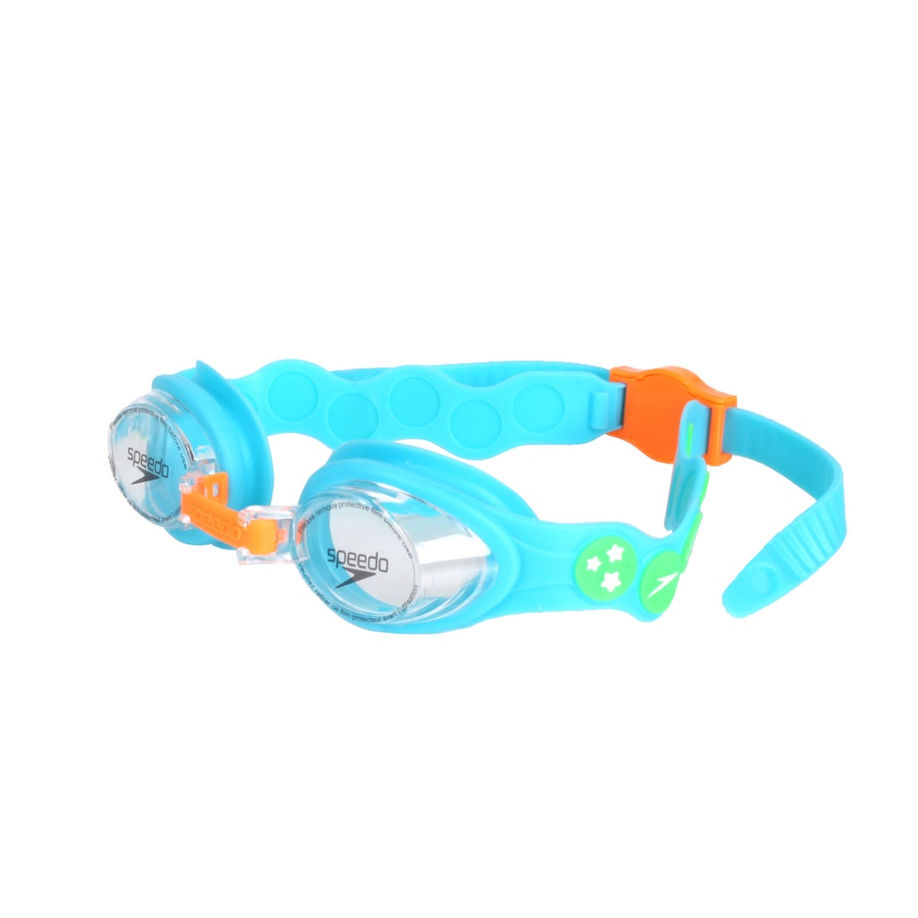 SPEEDO Spot 幼童運動泳鏡(抗UV 防霧 蛙鏡 游泳 戲水 訓練「SD80838214641」 水藍橘綠白