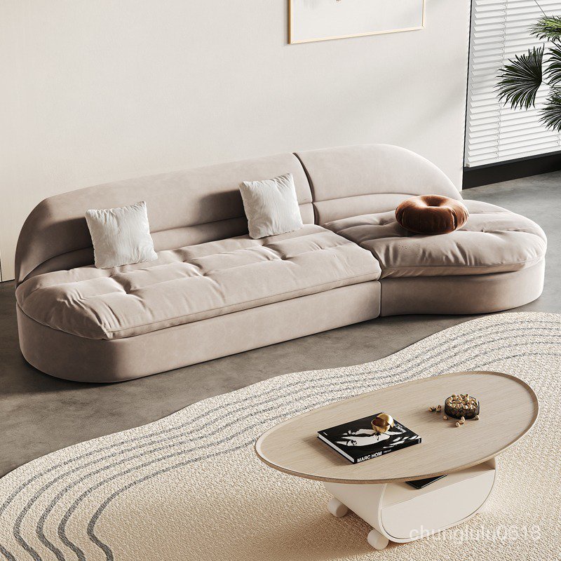 【熱銷】侘寂風原創設計師佈藝沙發創意式極簡現代約奶油大小戶型客廳組閤