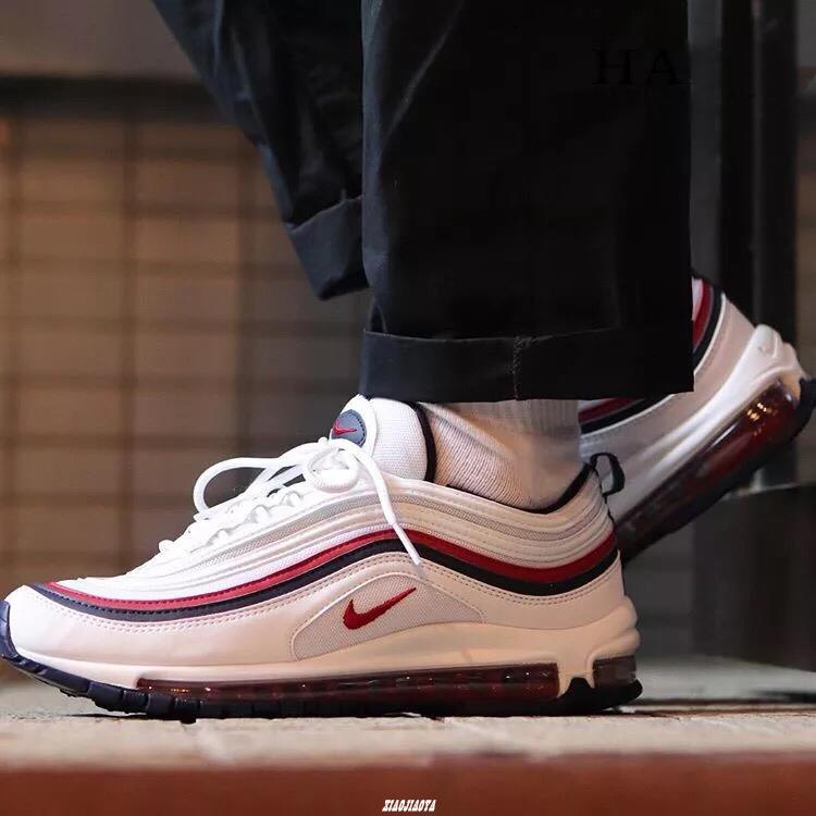 【小腳丫】NIKE AIR MAX 97 白藍紅 國旗 子彈 3M反光 情侶鞋 美國隊長 921733-102