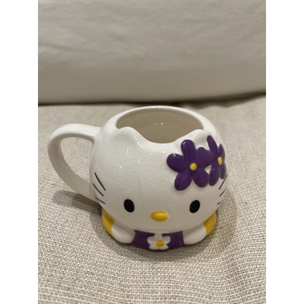 日本 北海道 限定 小樽 雙花版 Hello kitty 銀之鐘杯 馬克杯 紀念品 擺飾品 收藏品