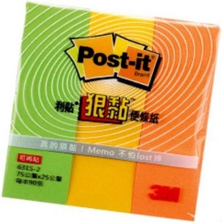 3M Post-it 利貼 狠黏可再貼便條紙-631S(隨機出貨)