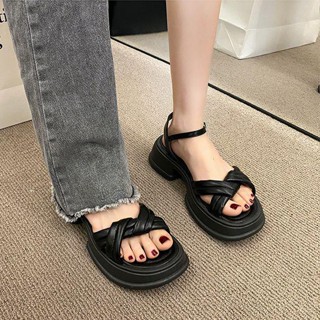 【Poetry】拖鞋女 大碼女鞋 外出涼拖鞋 涼拖 法式涼鞋 拖鞋洋氣厚底涼鞋女外穿 夏季新款防滑粗跟軟底一字沙灘鞋女
