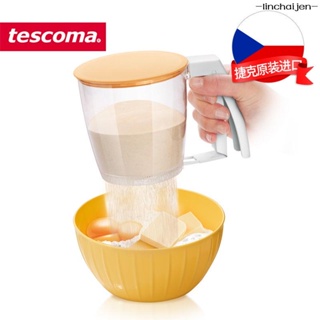 -linchaijen-麵粉篩 tescoma手持半自動 麵粉篩 手動杯式 網篩 過濾網 篩子烘焙工具Tinr