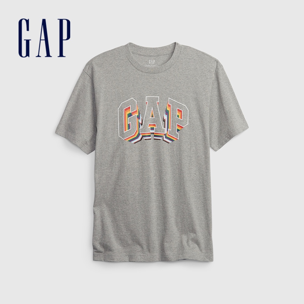 Gap 男裝 Logo印花短袖T恤-灰色(635492)