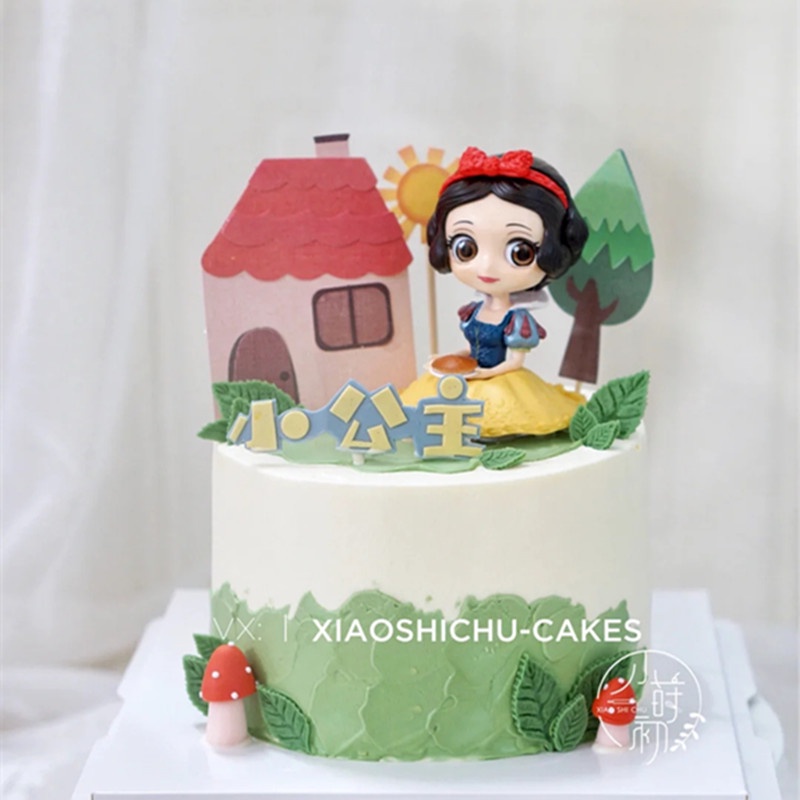 🎈辣妹子🎈Q版白雪公主美人魚愛麗絲貝爾下午茶點蛋糕裝飾擺件生日烘焙裝扮