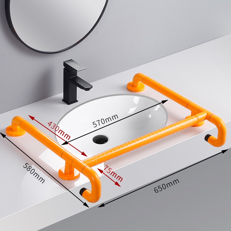 熱銷#扶手無障礙臺面盆扶手洗臉盆老人安全把手公廁殘衛大理石臺扶手