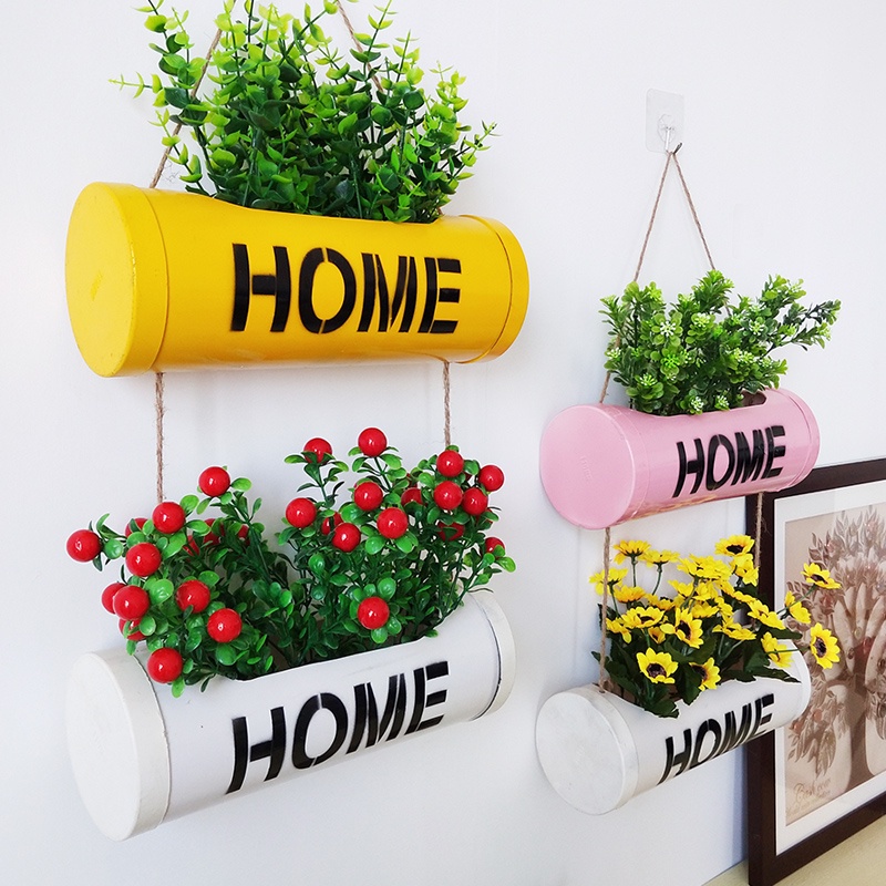 PVC管道種植架 種植箱 墻飾裝飾創意家居客廳咖啡廳花籃仿真植物掛件壁掛花盆飾品飯店墻