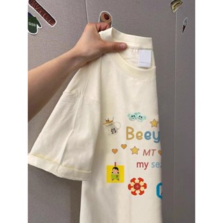【鹿向南】100%純棉T恤 oversize t恤 ins 風 韓系衣服 顯瘦 女生上衣 短袖t恤 長版 寬鬆 女生短袖