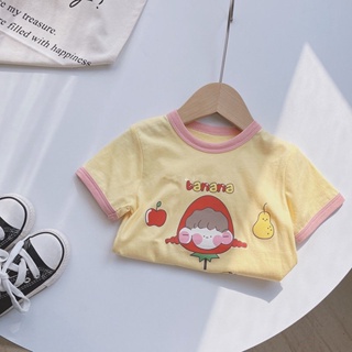 Tide•kids女童短袖上衣夏裝寶寶純棉T恤2023新款洋氣姐弟裝薄短袖上衣兒童半袖嬰兒小衫