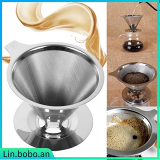 Stainless Steel Pour Reusable Double Mesh Paperless Coffee F