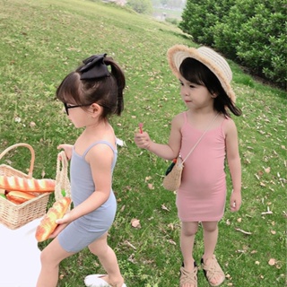 [Baby & Kid's 童裝] 韓國女童裝 女童吊帶背心洋裝 小女孩裙子夏薄打底衫上衣 兒童外穿百搭