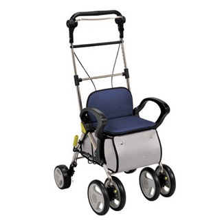 《好康醫療網》日本幸和TacaoF高背標準型步行車R194(藍色)帶輪型助步車/步行輔助車/散步車/助行椅