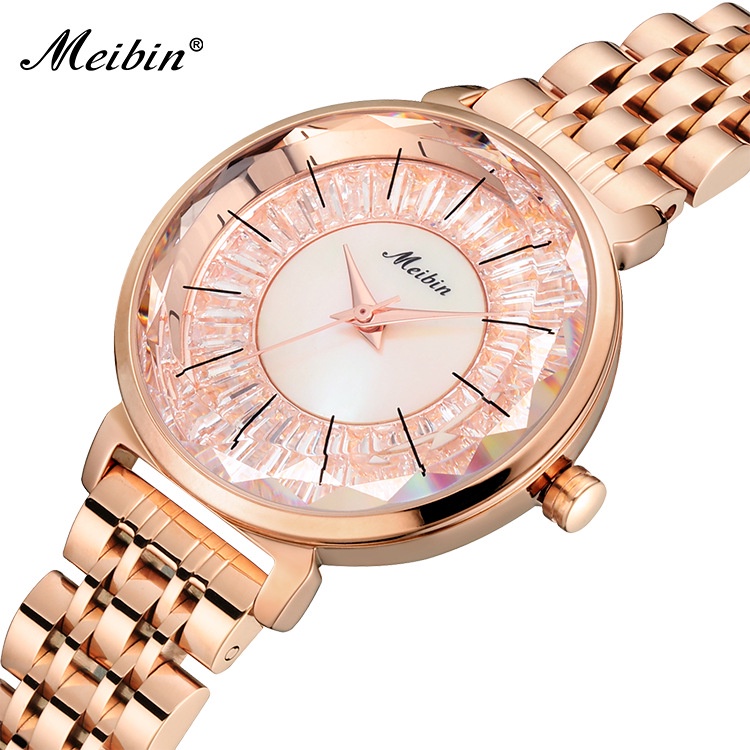 MEIBIN/女士手錶  石英錶  防水腕錶  小圓盤