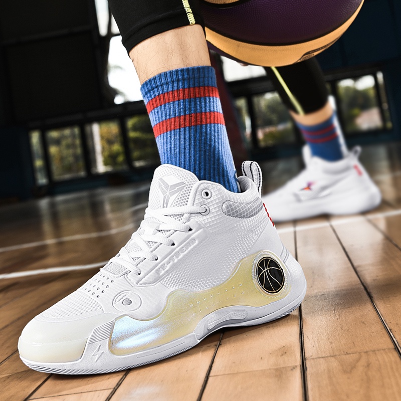 籃球鞋 籃球鞋 男款 專業 實戰 歐文 純白色 球鞋  透氣 網面 運動鞋
