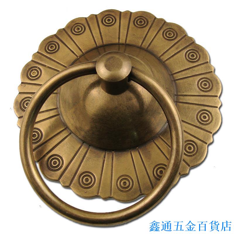 中式花型銅雕大門門環圓環經典古建純銅門鈸拉手拉環把手