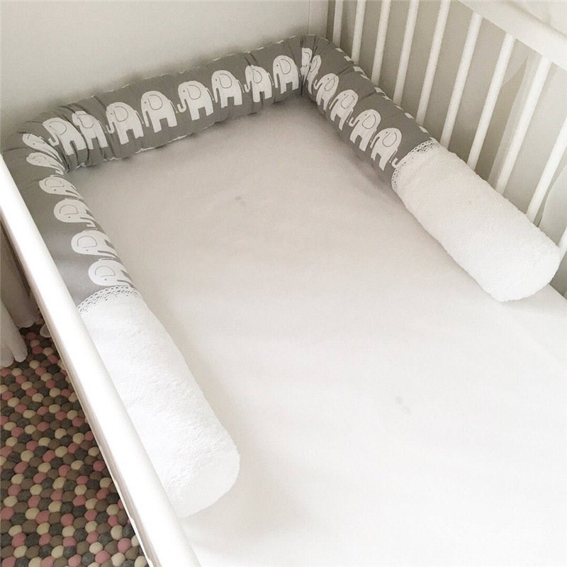 床圍 床圍 ins大象拚色圓柱形嬰兒四季可用兒童床圍可防碰撞嬰兒床
