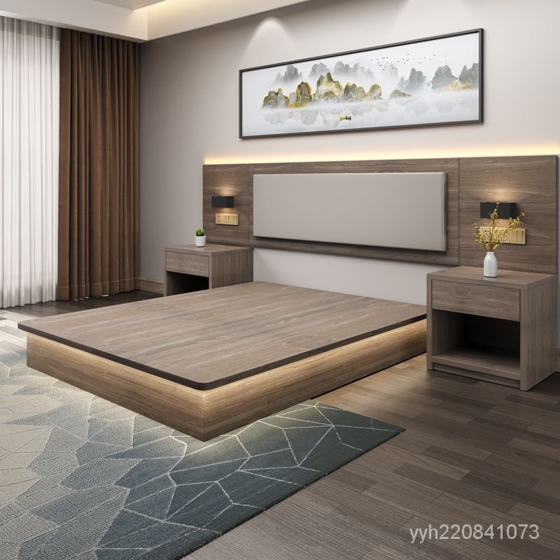 床架 酒店傢具標間全套賓館床定製簡約現代雙人床公寓民宿出租房專用床