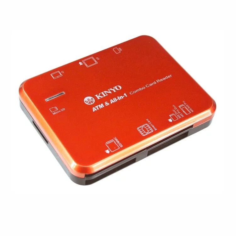 KINYO KCR-355 多合一晶片讀卡機（外接式）記憶卡 MicroSD 晶片卡 SIM卡 USB 讀卡機 LED燈