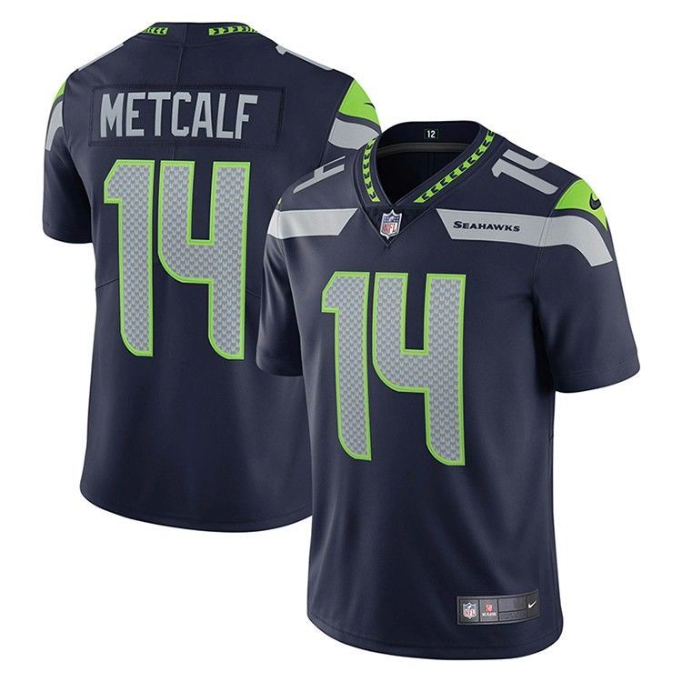 橄欖球衣西雅圖海鷹Seattle Seahawks橄欖球服14#DK Metcalf球衣運動服