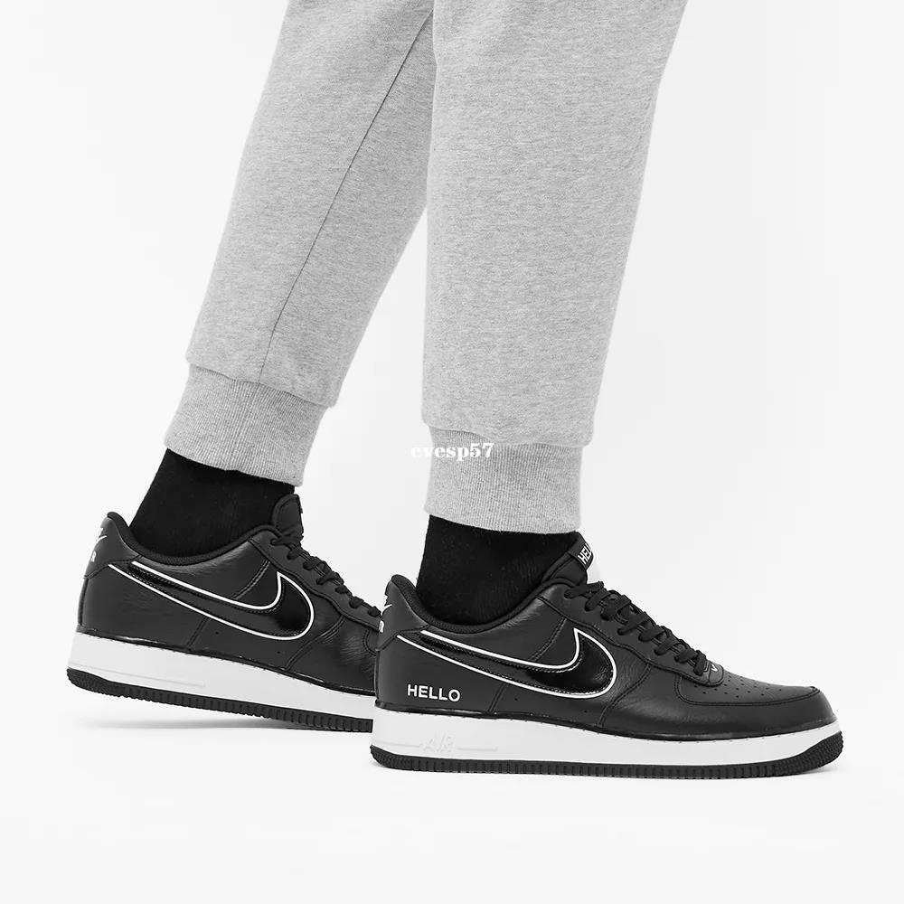 Nike Air Force 1 07 LX Hello 全黑 皮革 低幫百搭運動鞋CZ0327-001男鞋