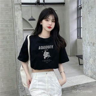 GP實拍 學生衣服 女生短袖上衣 女裝 寬鬆短袖 女生上衣短款T恤女2023年夏季新款韓版ins純棉黑色寬鬆設計感潮流