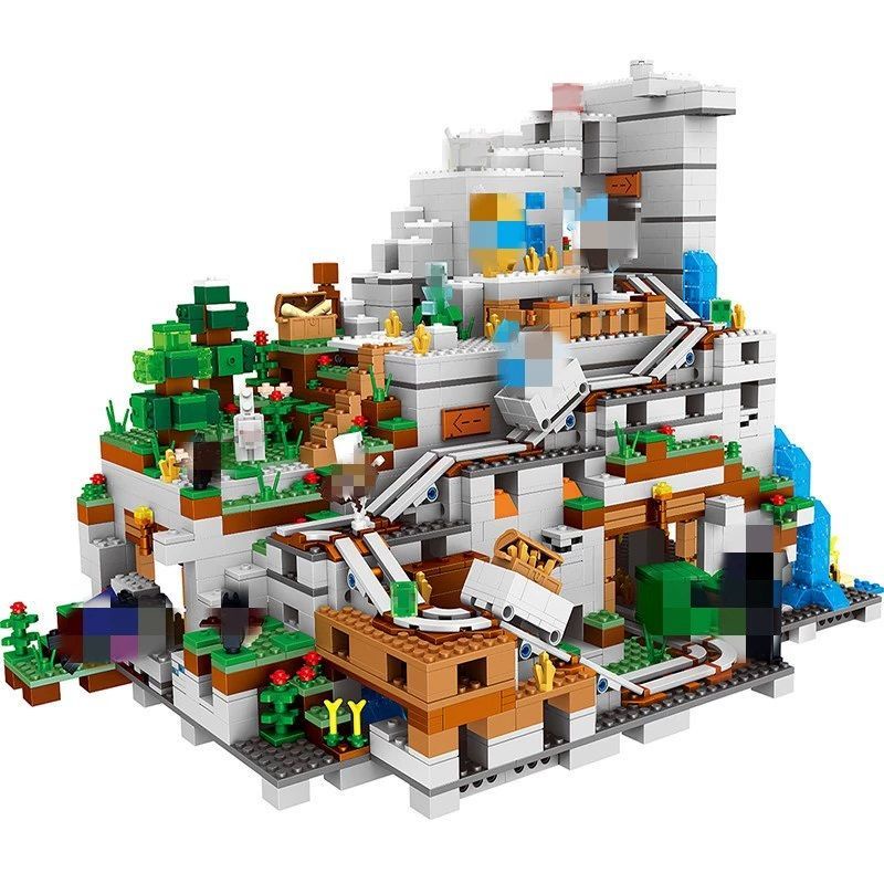 我的世界 積木 玩具 兼容樂高積木我的世界完整版巨型機關山洞21137爬行者礦洞尋寶