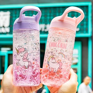 彩虹小馬 水壺 彩虹小馬 夏日碎冰盃盃子創意個性潮流獨角獸冰盃防摔可愛卡通兒童吸管水盃 WHTC