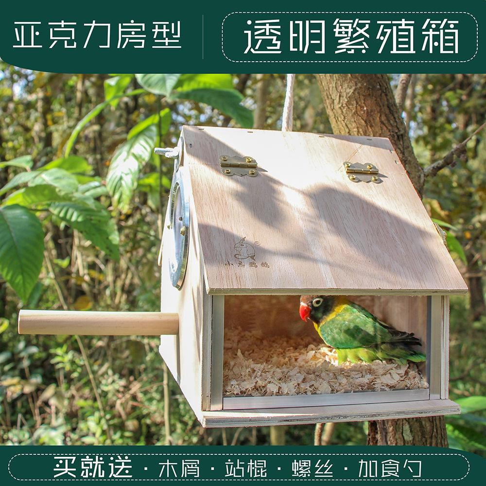 房型透明鸚鵡箱玄鳳虎皮牡丹用鳥類用品鳥窩鳥巢鳥巢箱內外掛