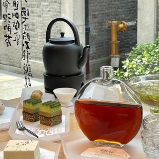 LIGHT HOME創意新中式圓形冷萃咖啡密封瓶冰茶瓶分裝酒壺玻璃果酒瓶隨手酒瓶#預購#要開超取請聊聊我
