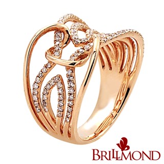 【BRILLMOND】50分18K金光採飛揚 天然鑽石戒(總重55分18K金臺雙色選)
