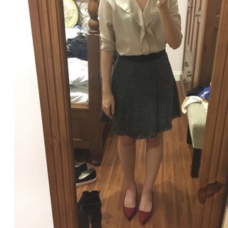 Daphne達芙妮 黑色/紅色 尖頭跟鞋 低跟