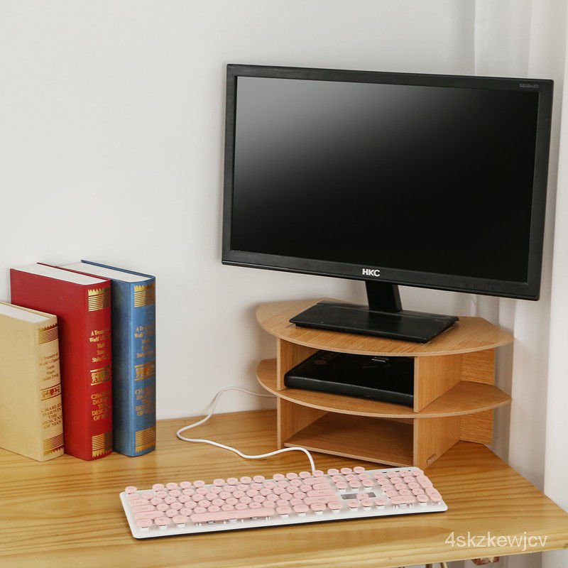『含稅免運』可定製 加高轉角置物架桌麵收納整理辦公室護頸兩層臺式電腦顯示器增高架 BZZL