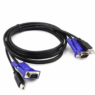 1.5M 15 Pin USB KVM Converter VGA Cable Type A to B 4 Pin Ad
